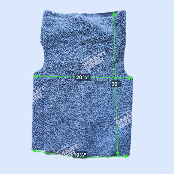 ELAN Gray Sherpa Faux Fur Sleeveless Cardigan Vest One Size Cozy Layering - Picture 8 of 8